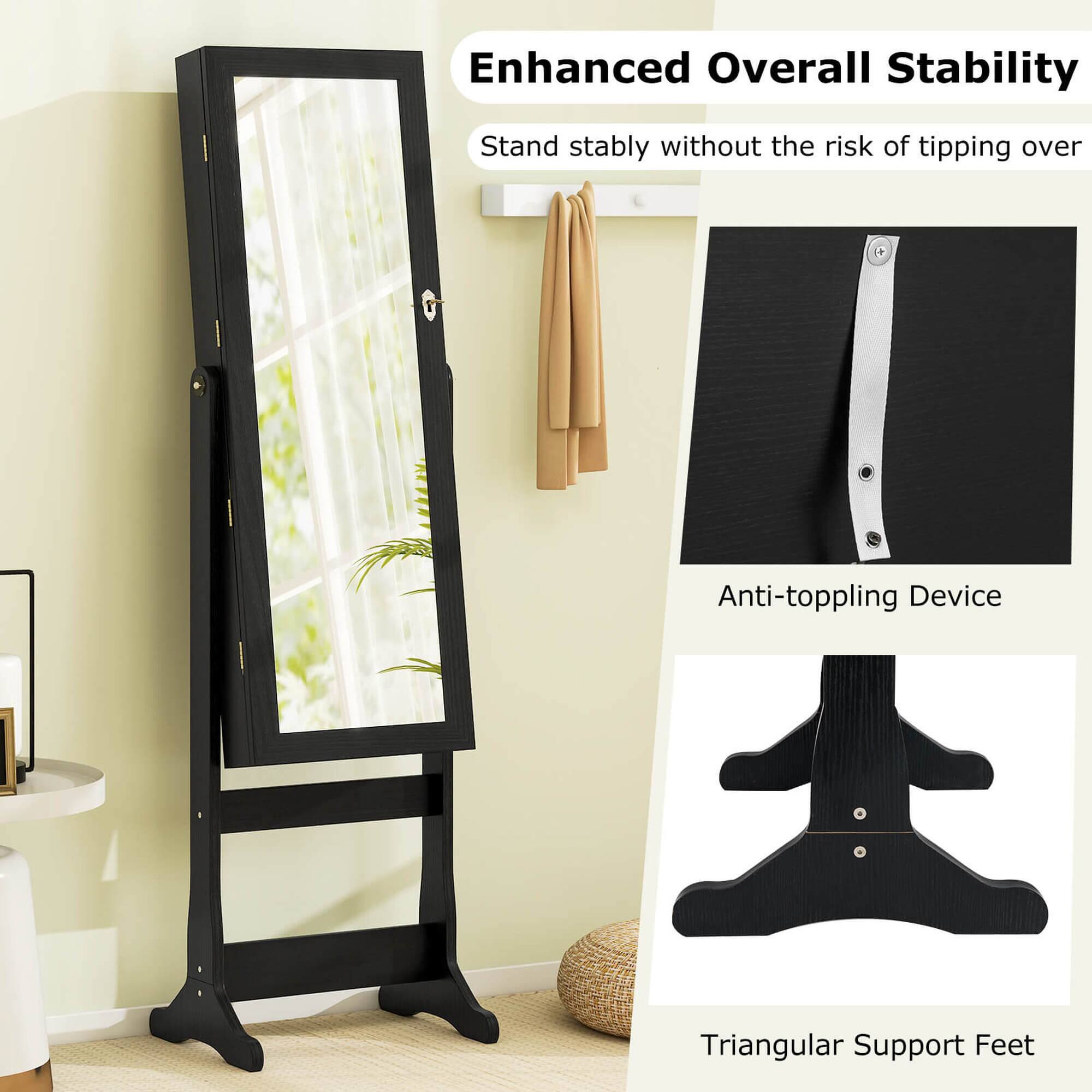 Enhanced Overall Stability: Stand stably without the risk of tipping over. Anti-toppling Device: Triangular Support Feet.