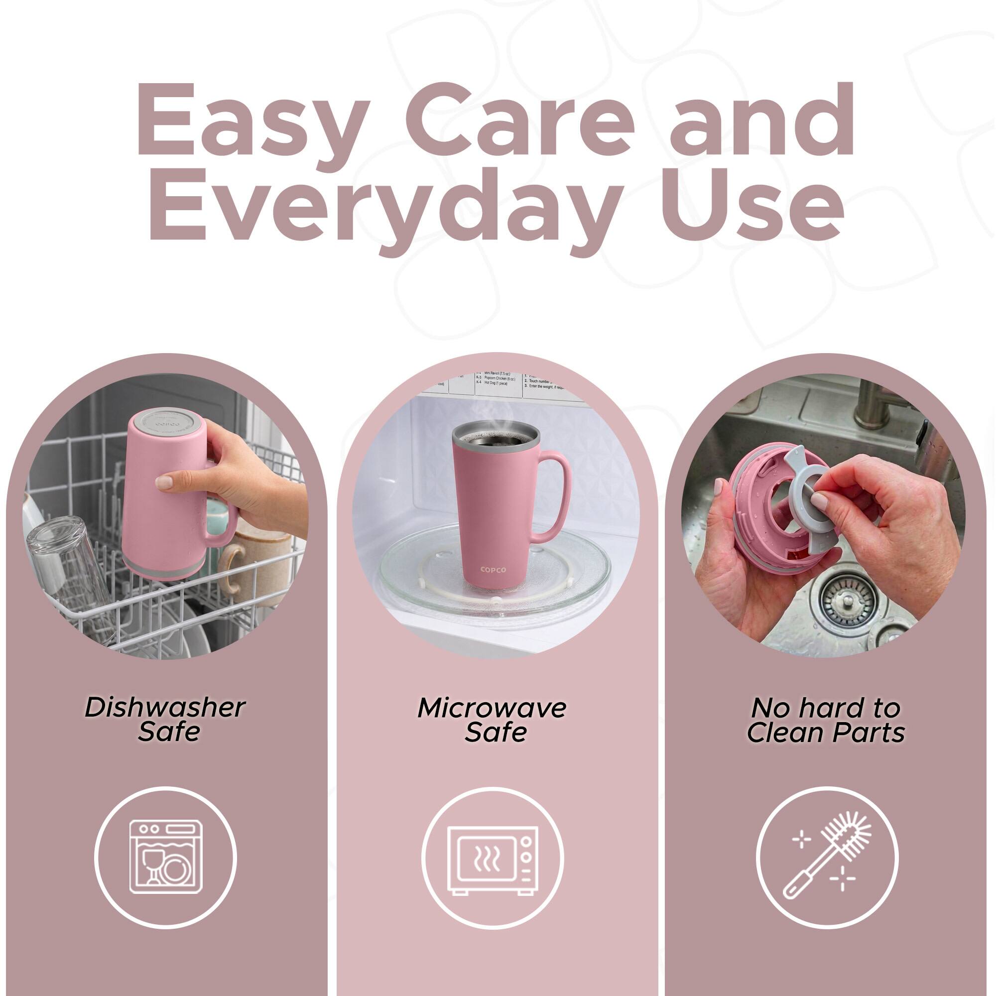 Easy Care and Everyday Use:  
- Dishwasher Safe  
- Microwave Safe  
- No hard to Clean Parts