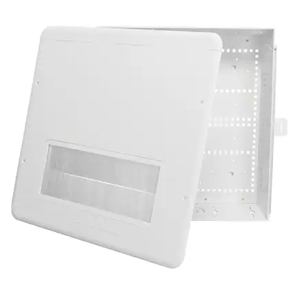 Front. DataComm Electronics - Datacomm Electronics 80-1500-br 15-inch Plastic Enclosure Box With Brush Cover - White.