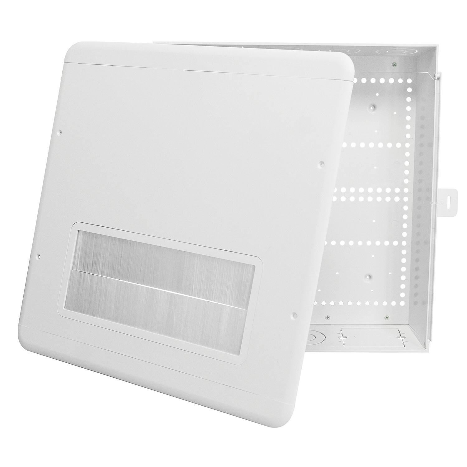 Front. DataComm Electronics - Datacomm Electronics 80-1500-br 15-inch Plastic Enclosure Box With Brush Cover - White.