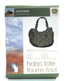 SOG - John Deere Collection - Hobo Tote Kit - Includes Fabric, Handles & Instructions - Green Bandana Hobo Tote - Multi