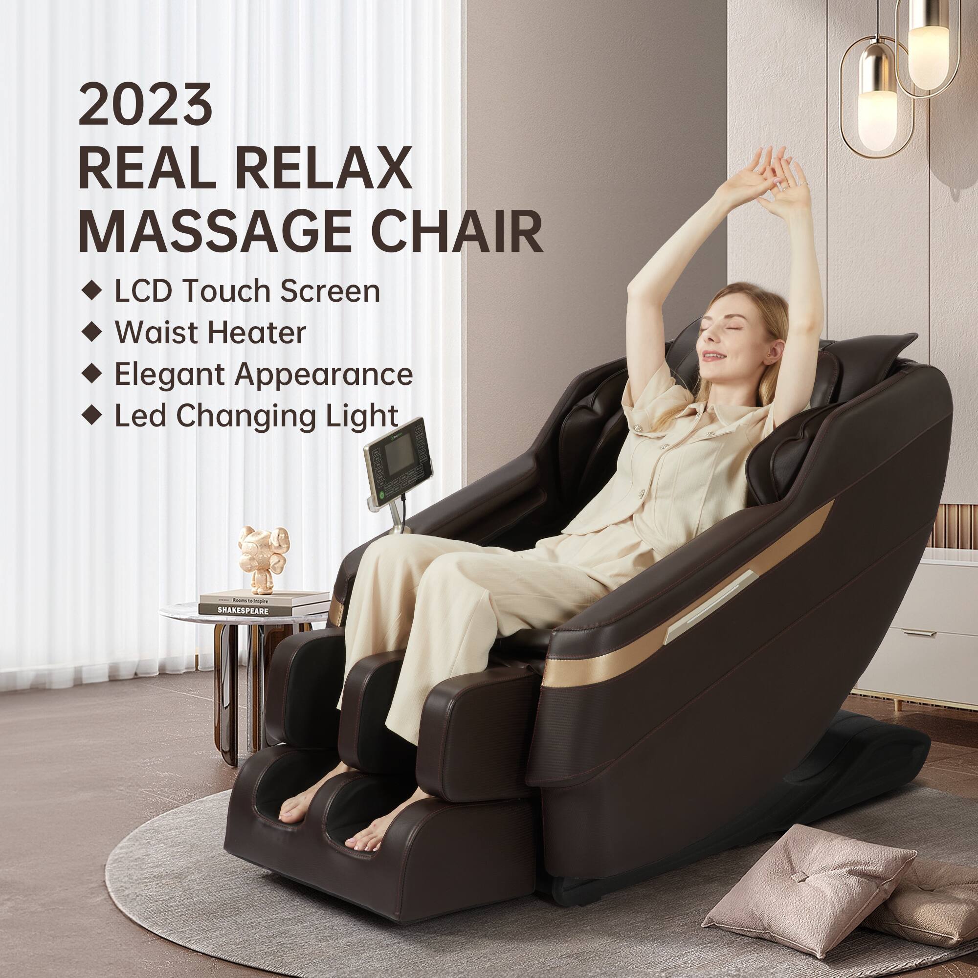 2023 REAL RELAX MASSAGE CHAIR

- LCD Touch Screen
- Waist Heater
- Elegant Appearance
- Led Changing Light

SHAKESPEARE