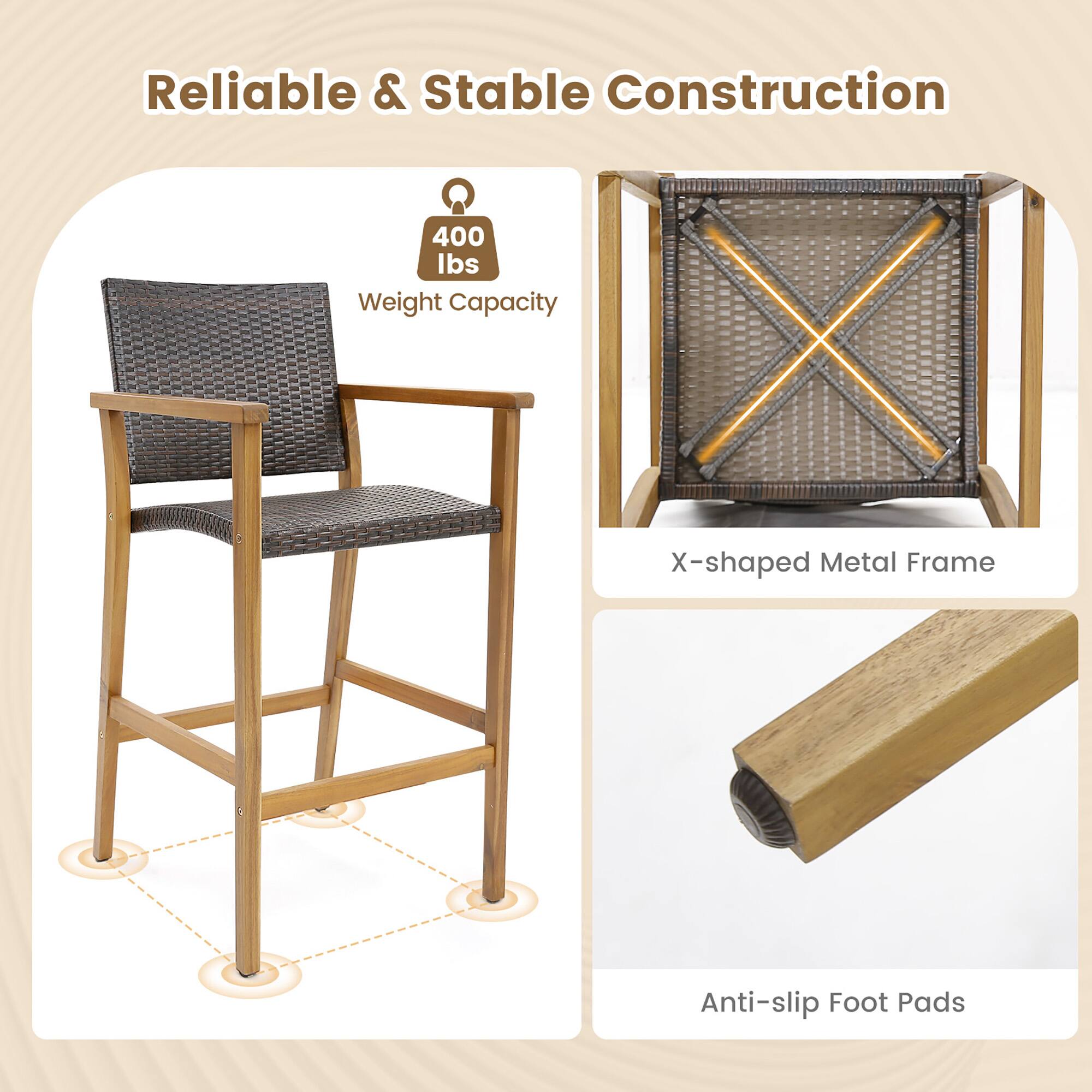 Reliable & Stable Construction

- 400 lbs Weight Capacity
- X-shaped Metal Frame
- Anti-slip Foot Pads