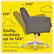 The image features a green office chair with a yellow background. The chair is described as having "easily reclines up to 122," which indicates that it offers more recline options than the industry standard. The chair is also advertised as having a 100% recline, suggesting that it can be fully reclined for maximum comfort.