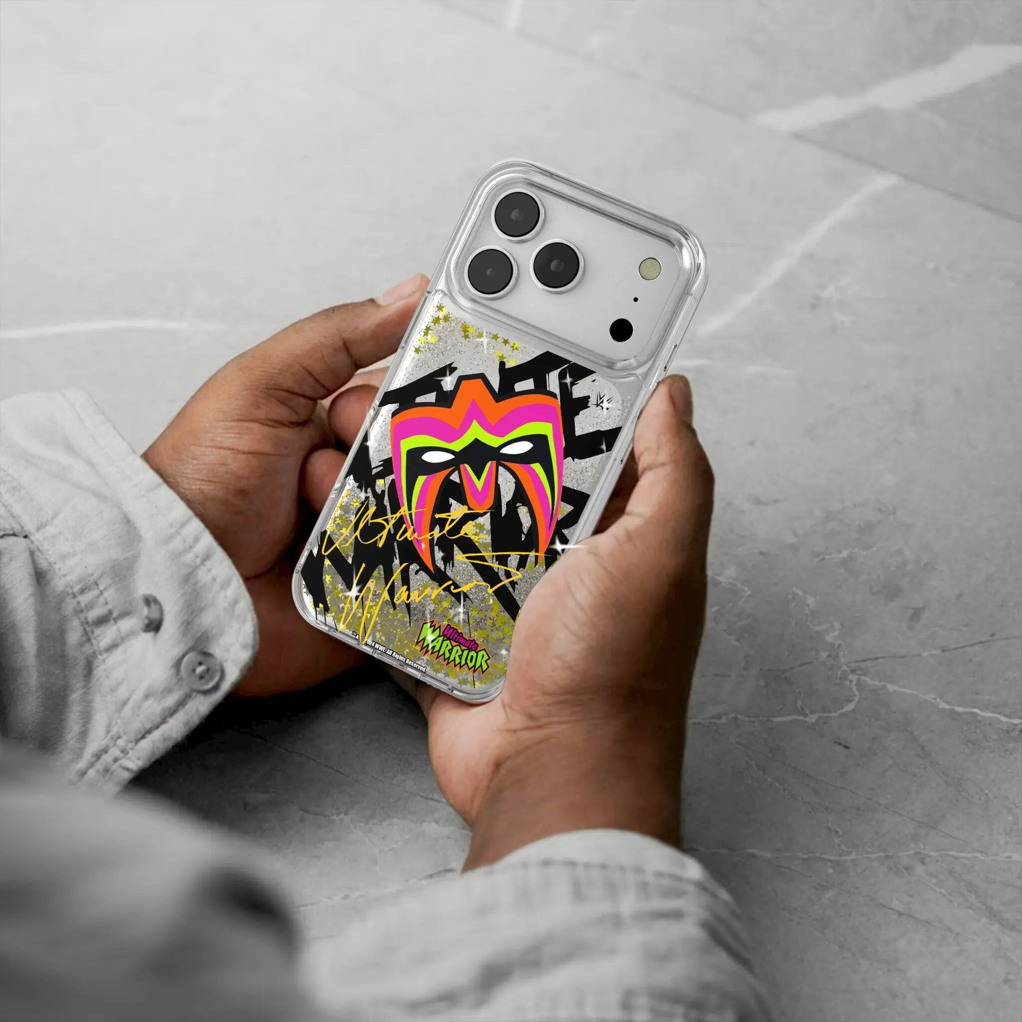 Back. Keyscaper - WWE Impact Glitter Phone Case - Apple iPhone 13 - Ultimate Warrior.