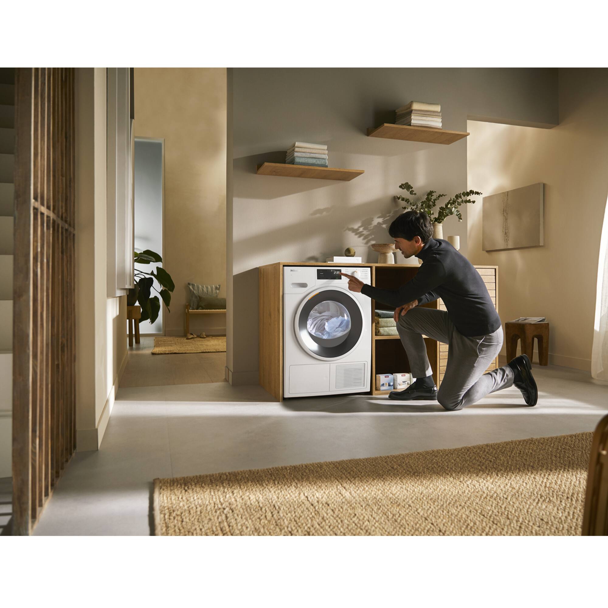 Alt View 1. Miele - Miele TXF360WP 24" 4.1 cu ft. Electric Heat Pump Dryer - Lotus White.
