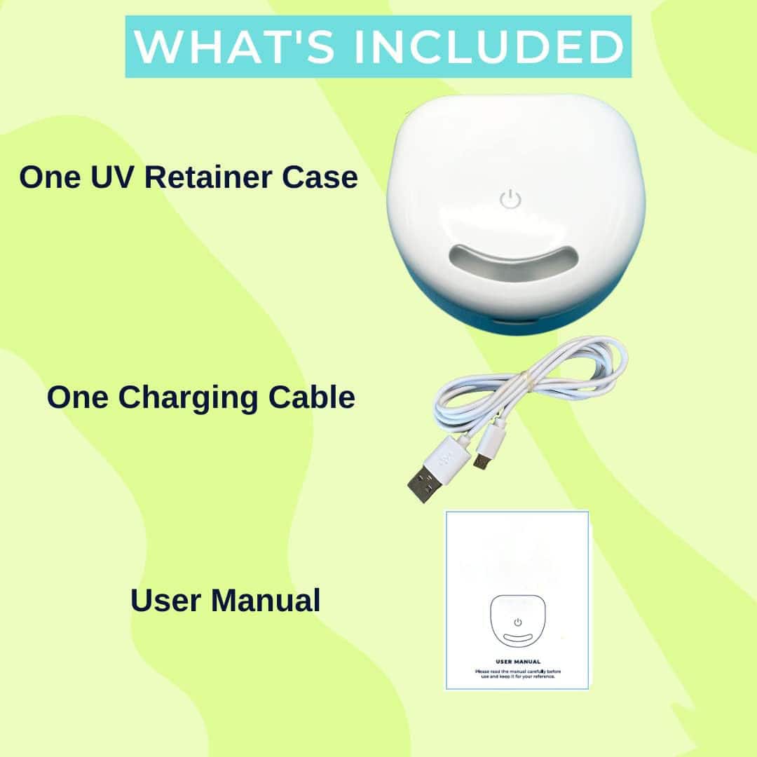 PRIMEPLUS UV Retainer Case UVC Retainer Cleaner, Disinfects Cleans