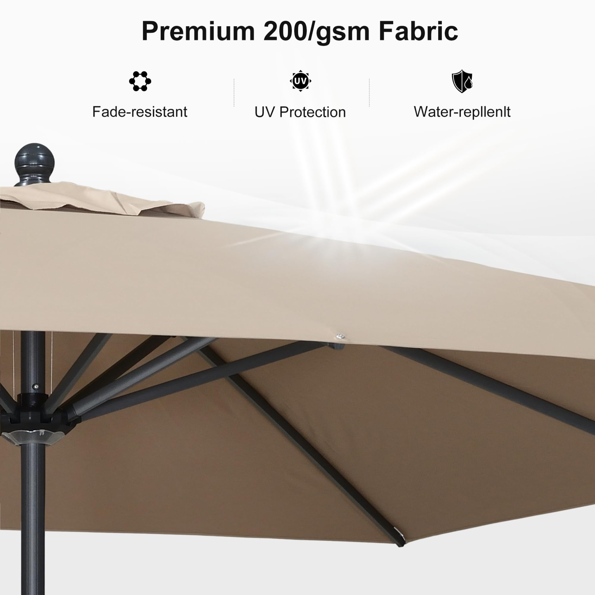 Premium 200/gsm Fabric  
- Fade-resistant  
- UV Protection  
- Water-repellent