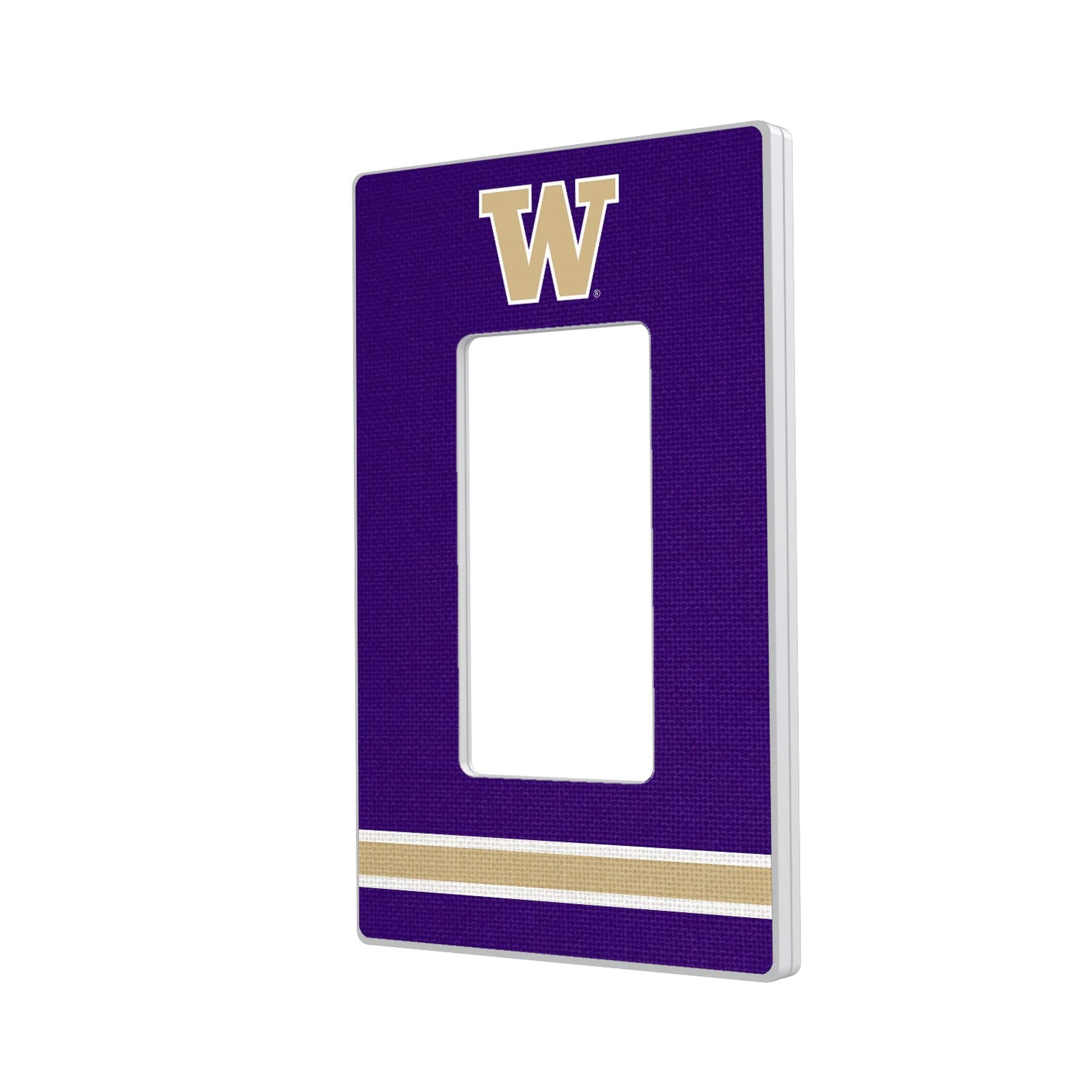 Keyscaper - Washington Huskies Stripe Design Single Rocker Light Switch Plate - Multicolor