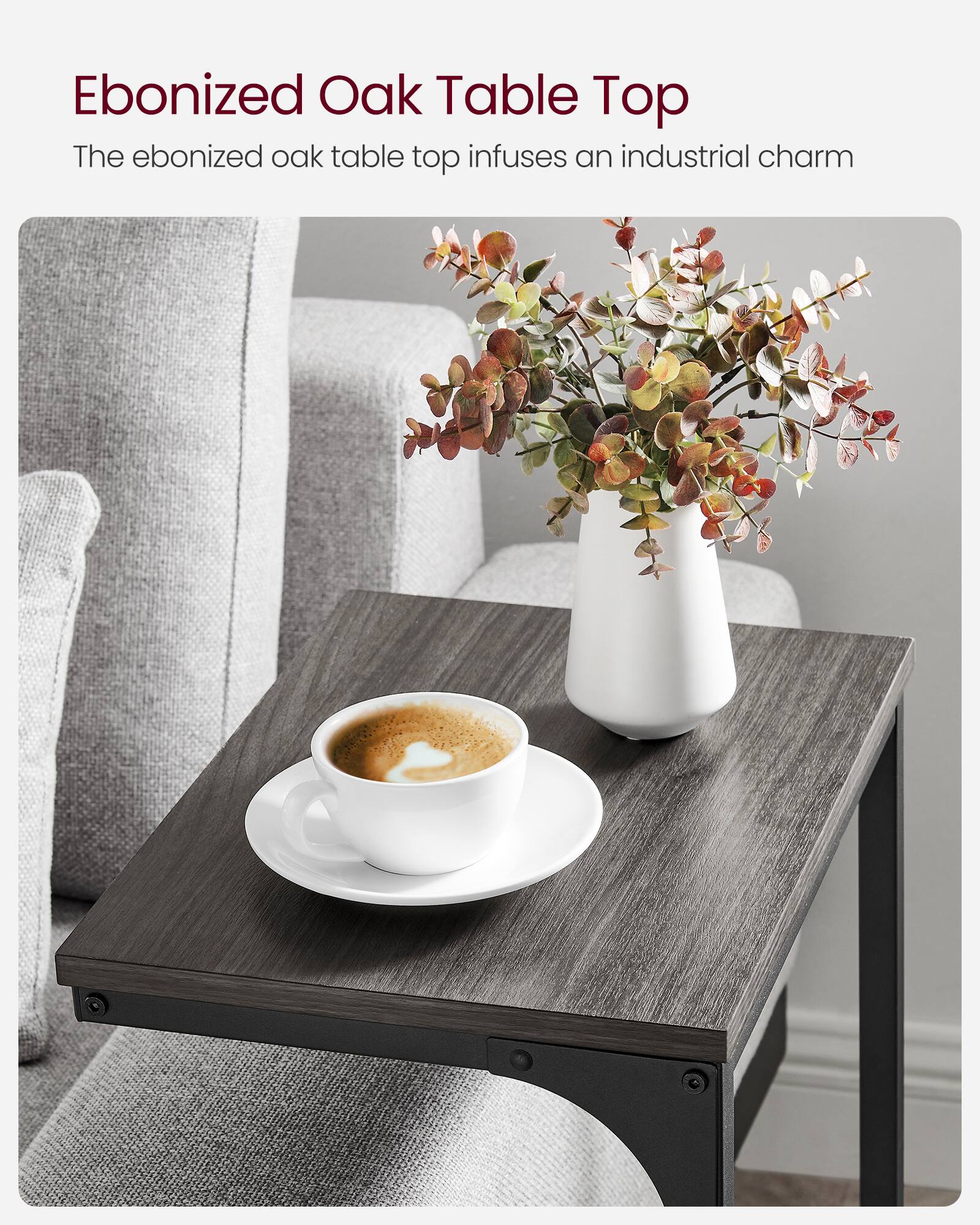 Ebonized Oak Table Top

The ebonized oak table top infuses an industrial charm