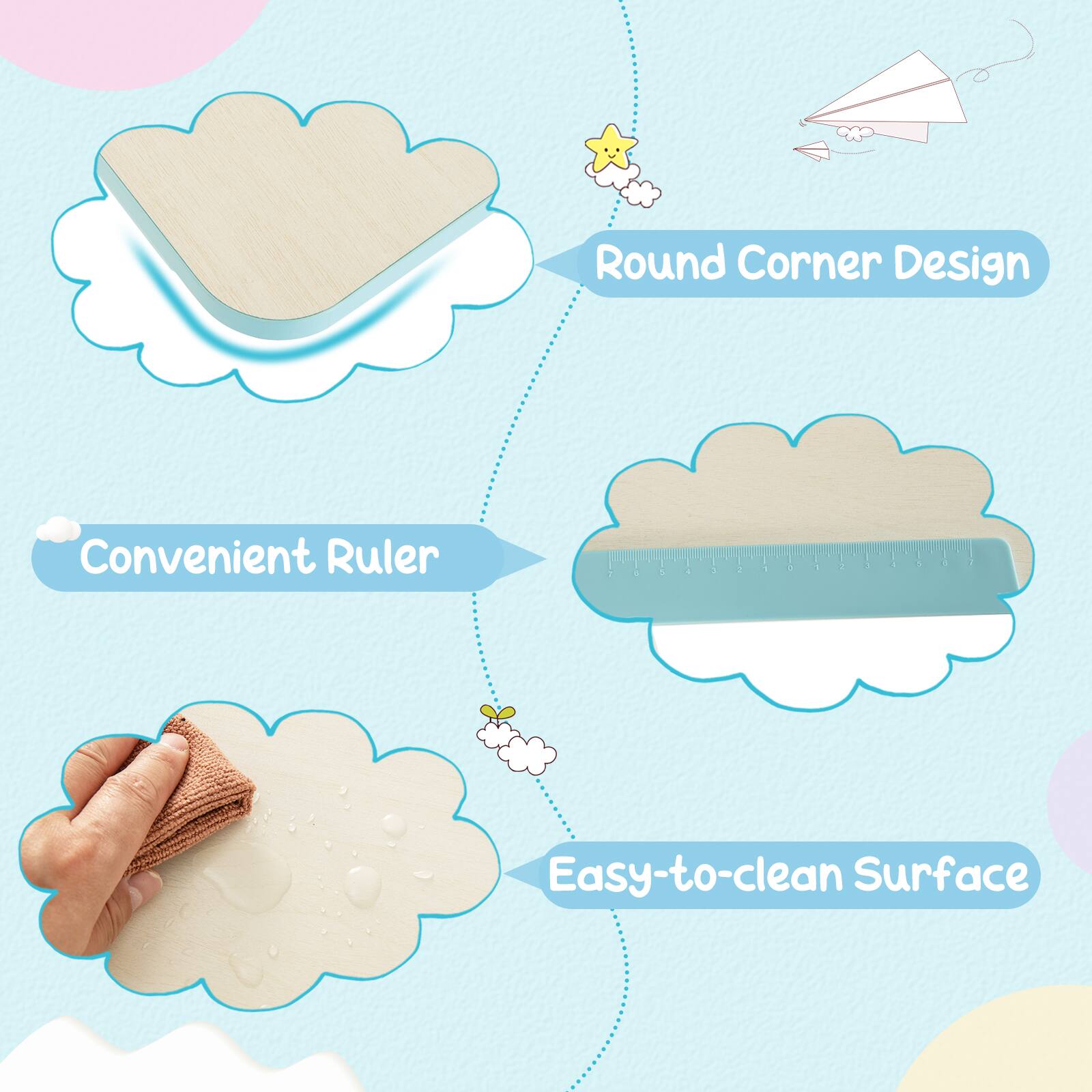 - Round Corner Design
- Convenient Ruler
- Easy-to-clean Surface