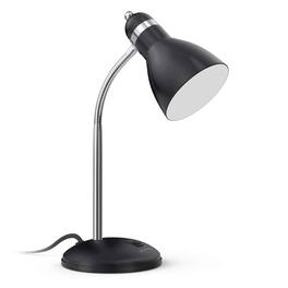 Dazzed Corner - Adjustable Metal Desk Lamp, Eye-Caring Gooseneck Light - Black