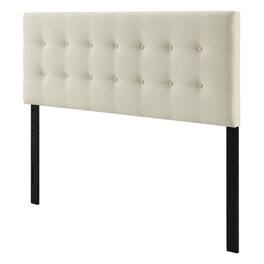 FurniFact - Upholstered Fabric Full Headboard in Neutral Tone with Durable Construction - Beige