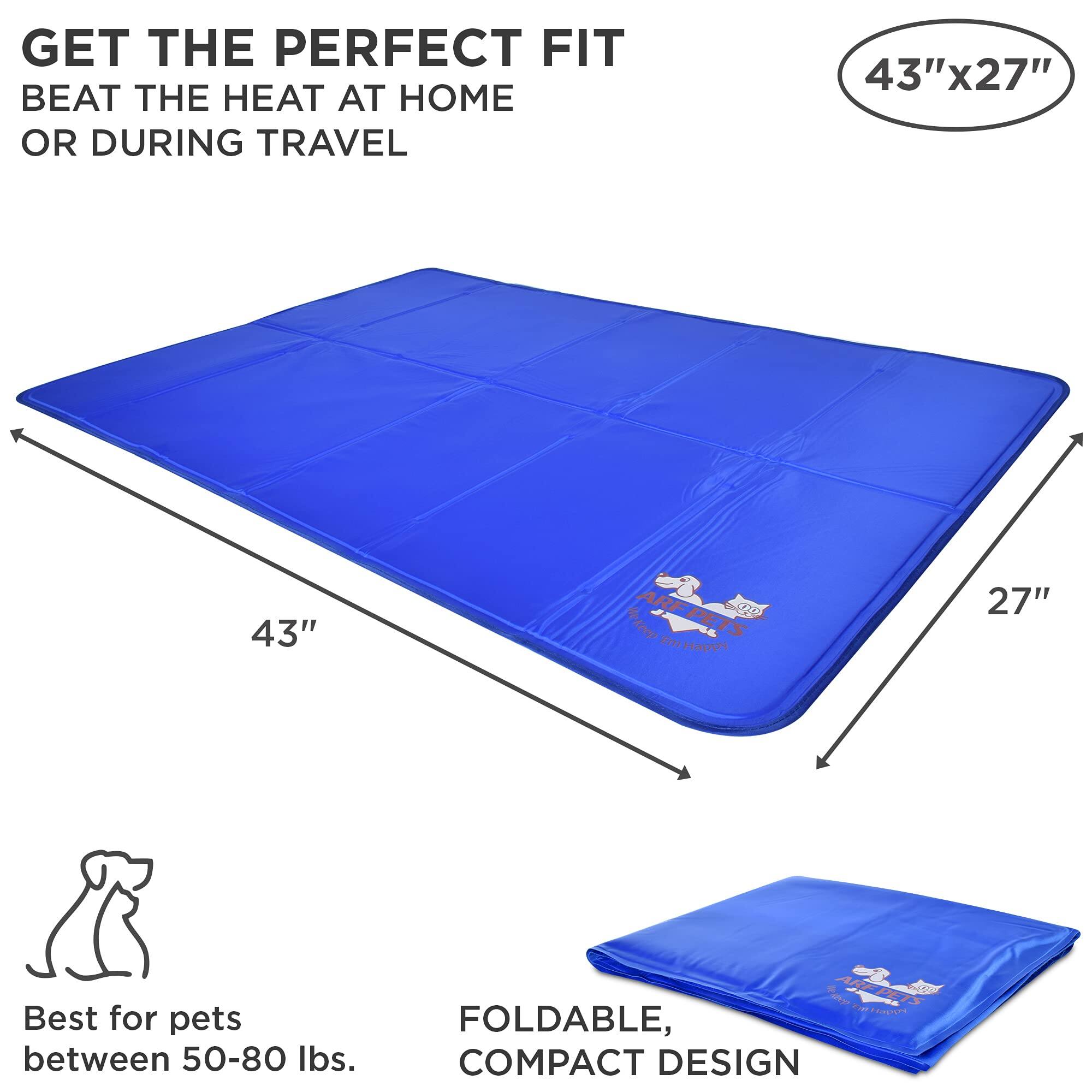 GET THE PERFECT FIT
BEAT THE HEAT AT HOME OR DURING TRAVEL
43"x27"
43"
27"
Best for pets between 50-80 lbs.
FOLDABLE, COMPACT DESIGN