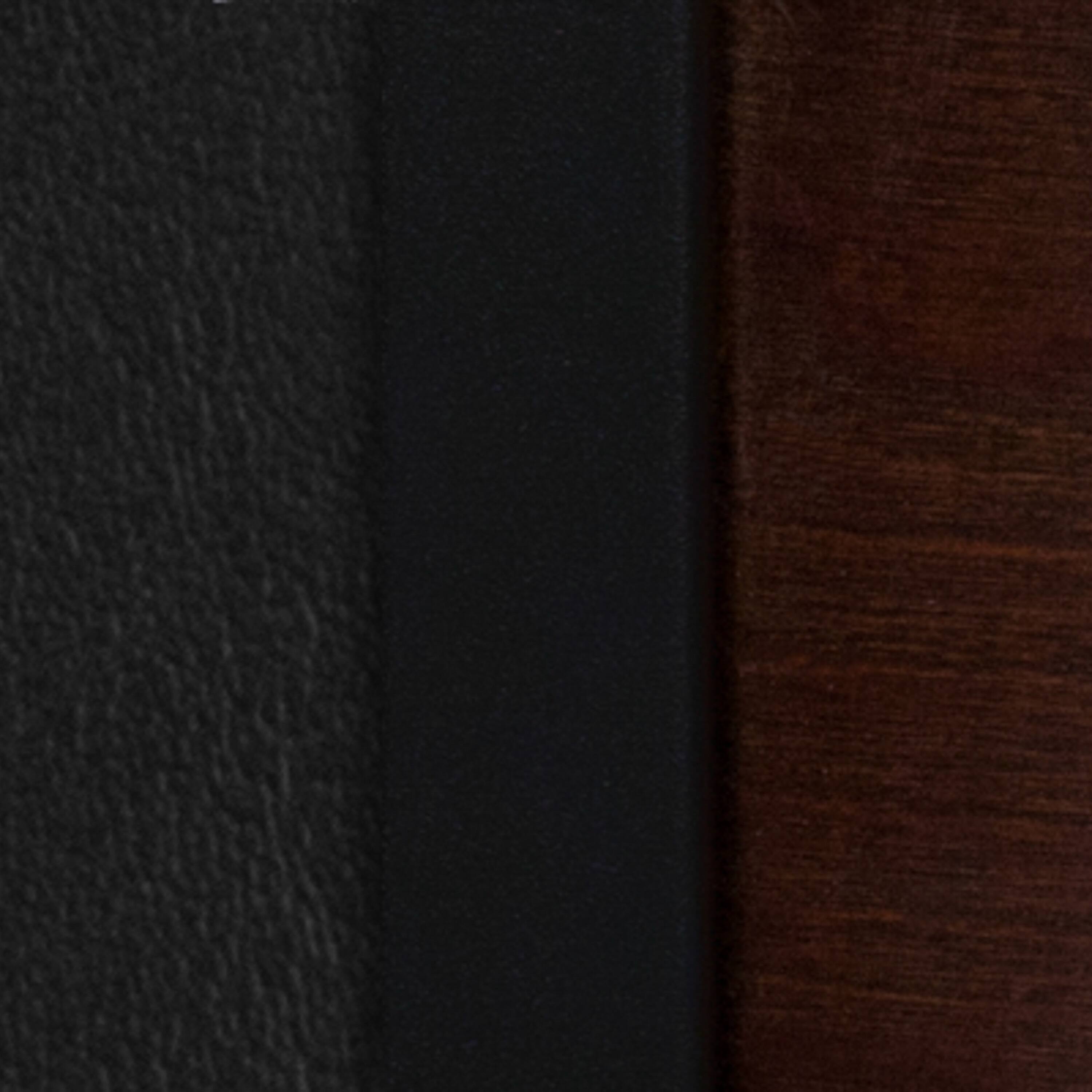 Alt View 6. Emma + Oliver - Decorative 3 Circle Back Metal Restaurant Dining Chair - Walnut Wood Back/Black Vinyl Seat/Black Metal.