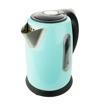 Front. Brentwood - Brentwood 1 Liter Stainless Steel Cordless Electric Kettle in Blue - Blue.