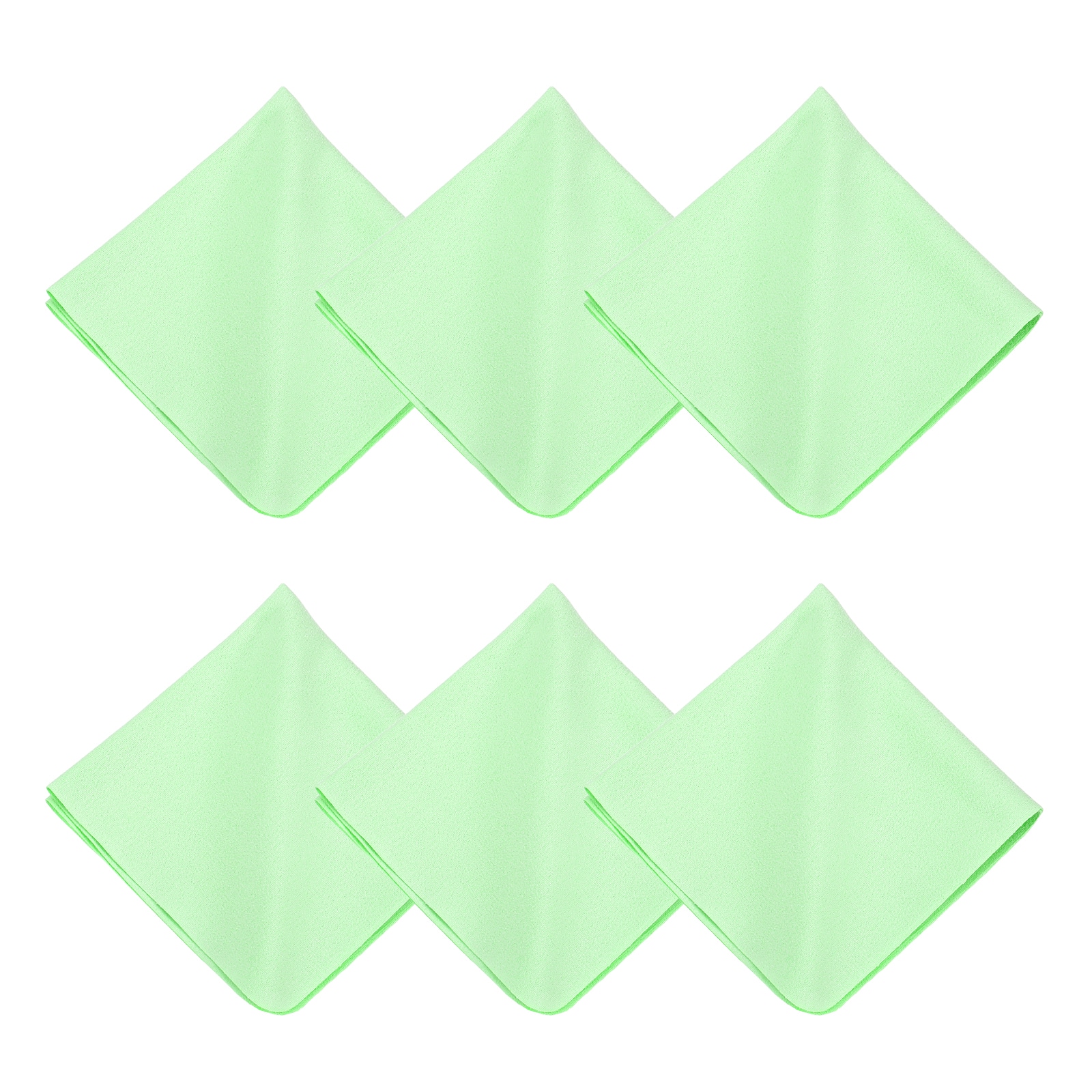 Unique Bargains - 6pcs Microfiber Cleaning Cloth 12x12 inch for Glasses Screens Phones Lenses - Green