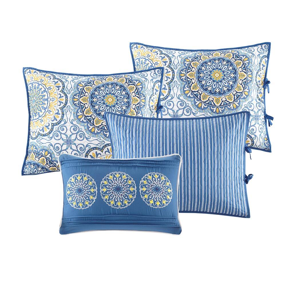 Alt View 4. Gracie Mills - Gracie Mills Lilly 6-Piece Reversible Daybed Ensemble - Blue.