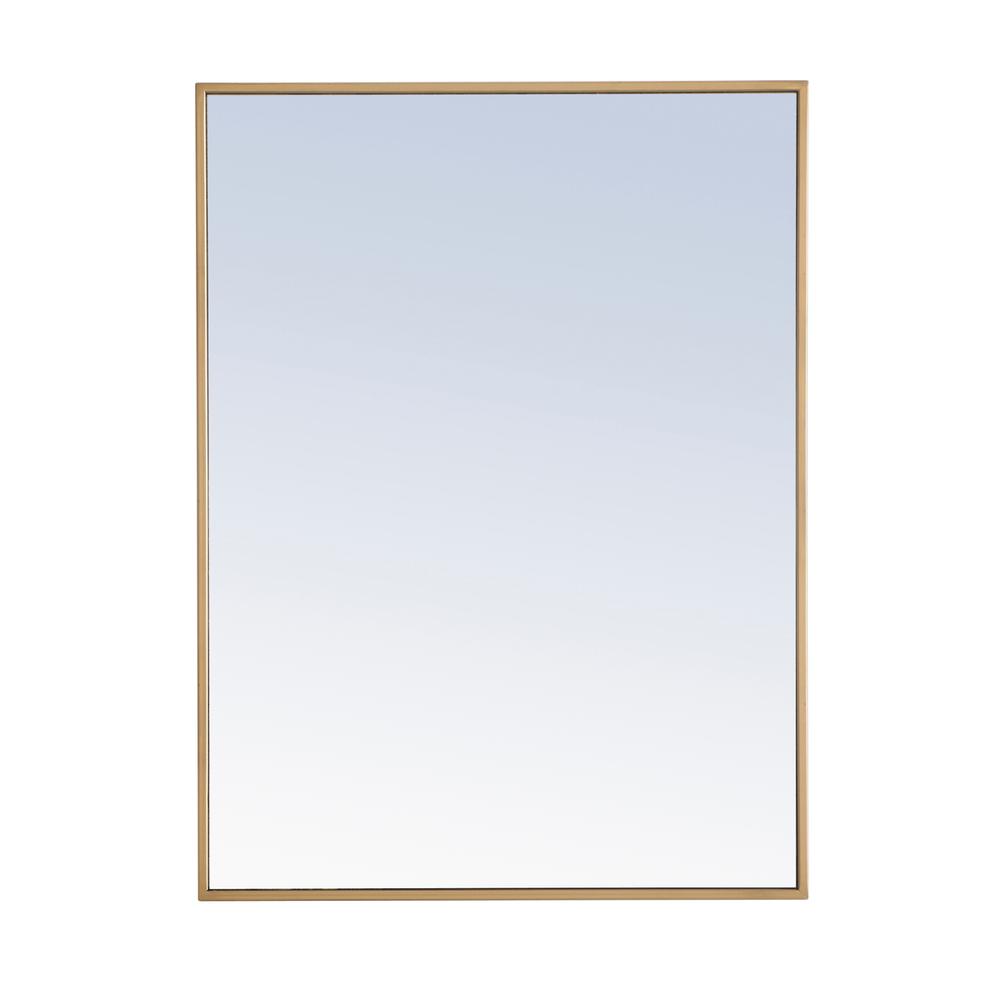 Alt View 7. Elegant Decor - Metal frame Rectangle Mirror 24 inch Brass finish - Brass.
