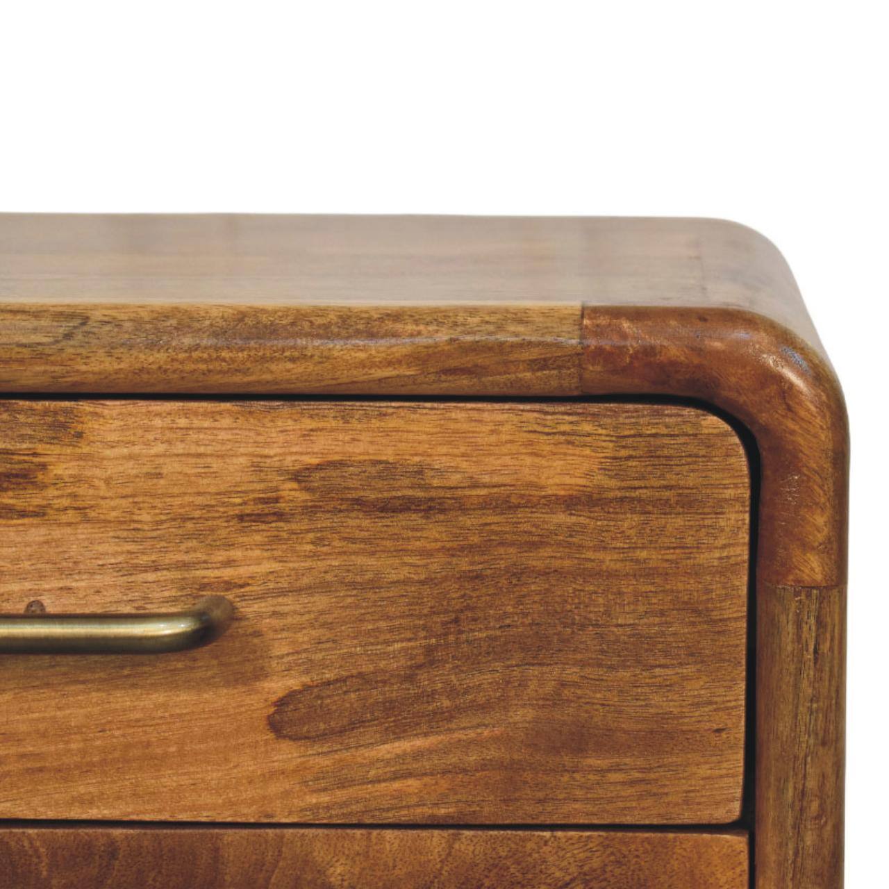 Alt View 1. Artisan Furniture - Artisan Furniture Solid Wood Amber Oak Bedside Table, 2 Drawers, Brown - Brown.