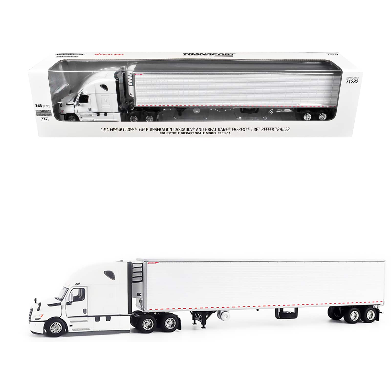 2025 Freightliner Cascadia Gen-5 Tractor w/Sleeper & Refrigerated Trailer Winter White 1/64 Model by Diecast Masters price history on PriceWatchPro