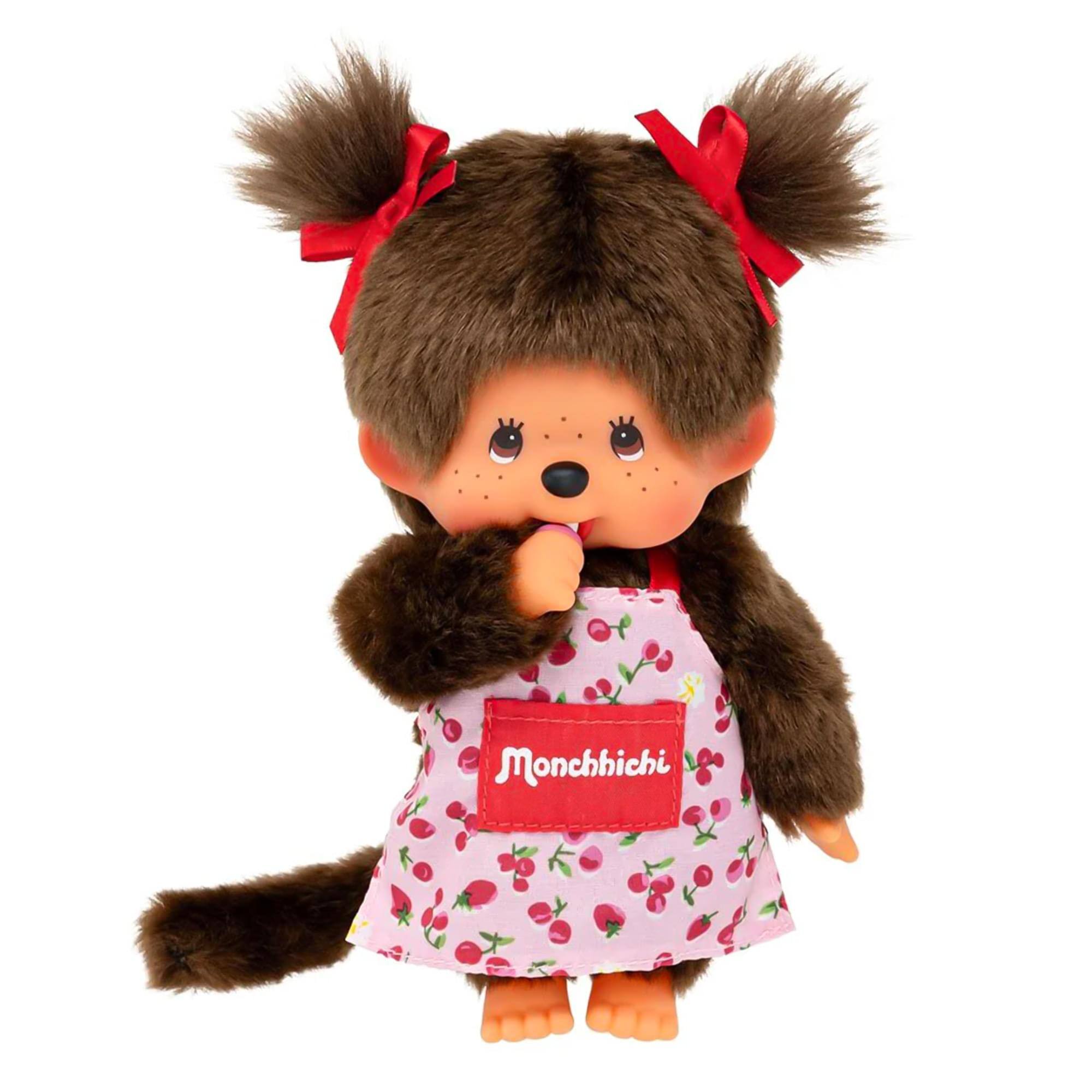 Alt View 10. Sumikkogurashi - Monchhichi Flower Apron Girl 8 Inch Plush - Brown.