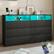 Alt View 2. Dyonery - Dyonery 6 Drawer Dresser with Power Outlet, Dresser with LED Light, Modern Chest of Drawers for Closet - Black.