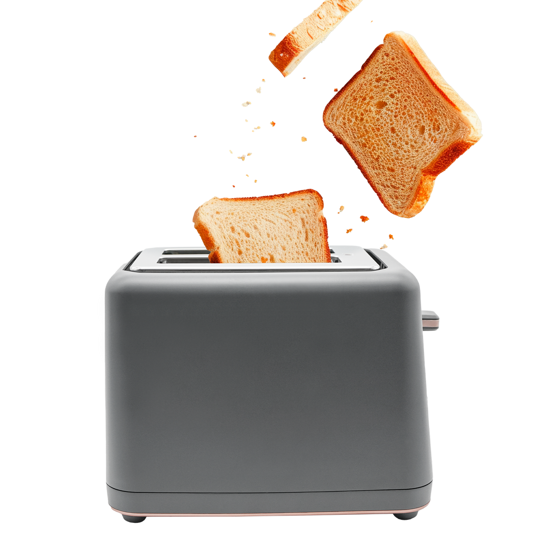 Left. Livwell - Livwell Touch IQ Matte Grey 2-Slice Toaster - Matte Grey.