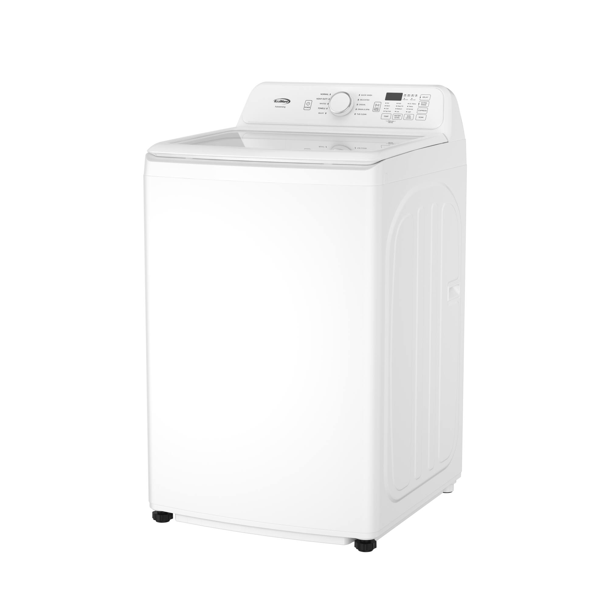 Alt View 3. Koolmore - 25 In. 4.1 Cu. Ft. Top Load Washer, Stainless Steel Tub, Soft-Close Glass Lid, 10 Wash Cycles, Vibration Reduction - White.