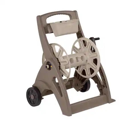 Front. Suncast - Suncast Smart Tube 225 ft. Taupe Retractable Wheeled Hose Reel Cart.