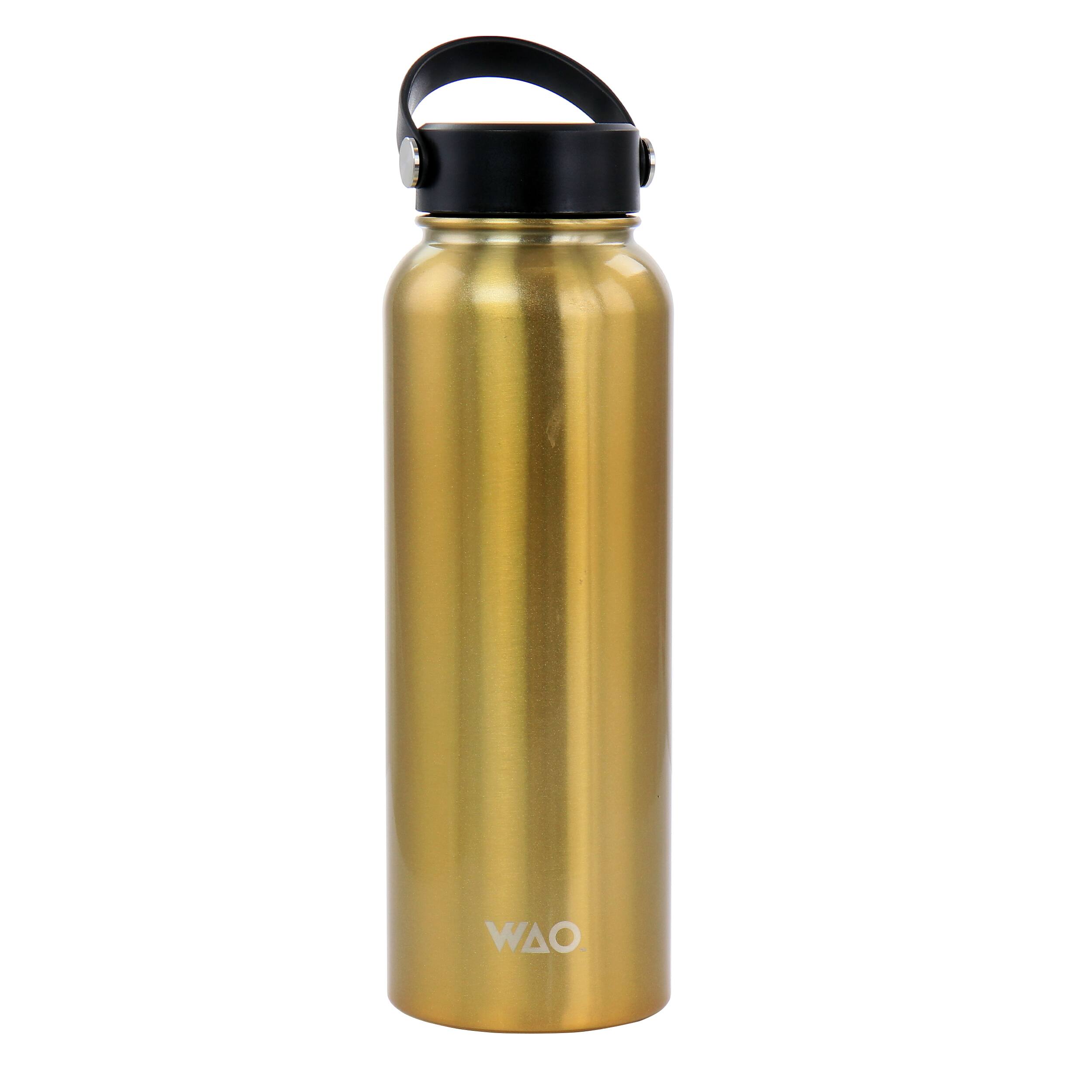 Front. Gibson - WAO 38 Ounce Stainless Steel Insulated Thermal Bottle with Lid in Dark Gold - Dark Gold.
