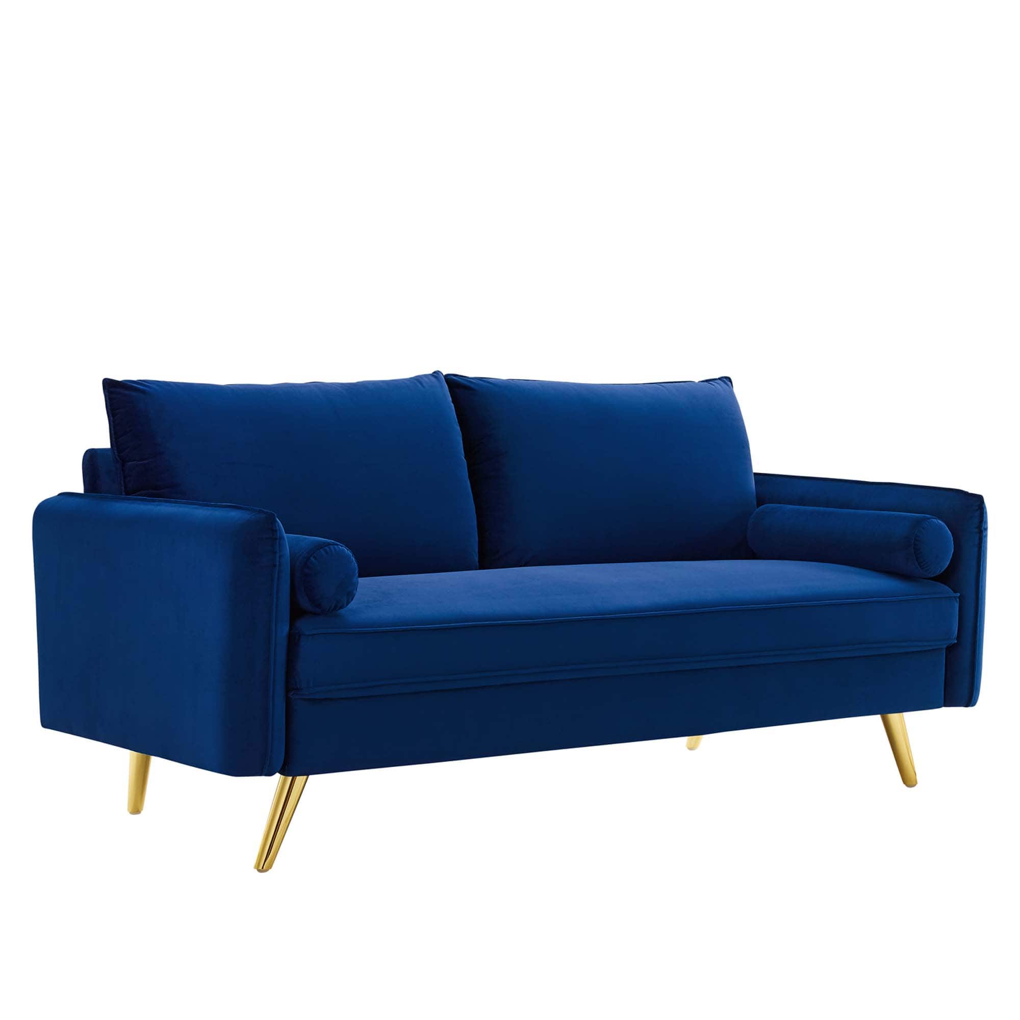Revive Performance Velvet Sofa by Modway - Blue