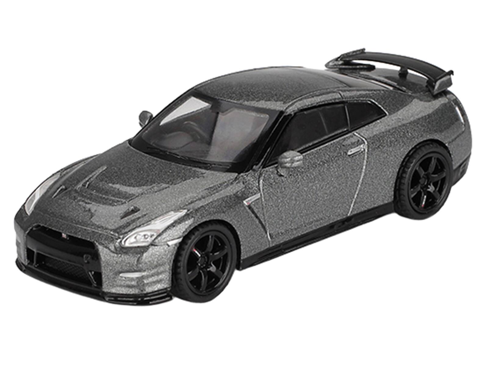 Alt View 1. True Scale Miniatures - Nissan GT-R Nismo R35 CRS Version RHD Dark Metal Gray Metallic Limited Edition 1/64 Diecast Model Car by Mini GT.