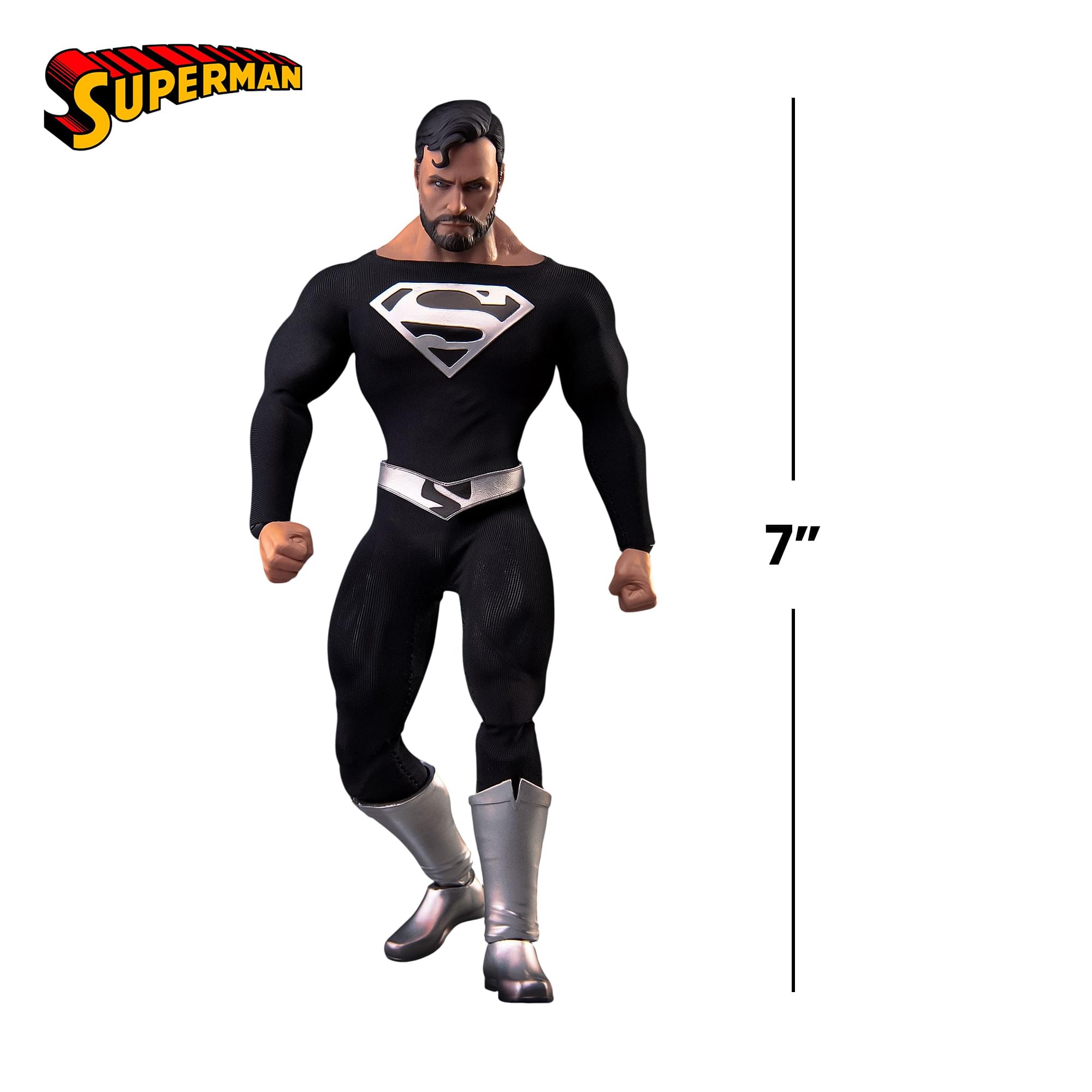 Alt View 1. Beast Kingdom - DC Comics Dynamic 8ction Heroes | DAH-45SP Superman (Black Suit Ver.) - Black.