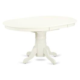 East West Furniture - Dining Room Set Linen White - Brown