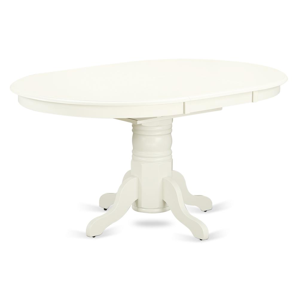 Angle. East West Furniture - Dining Room Set Linen White - Brown.