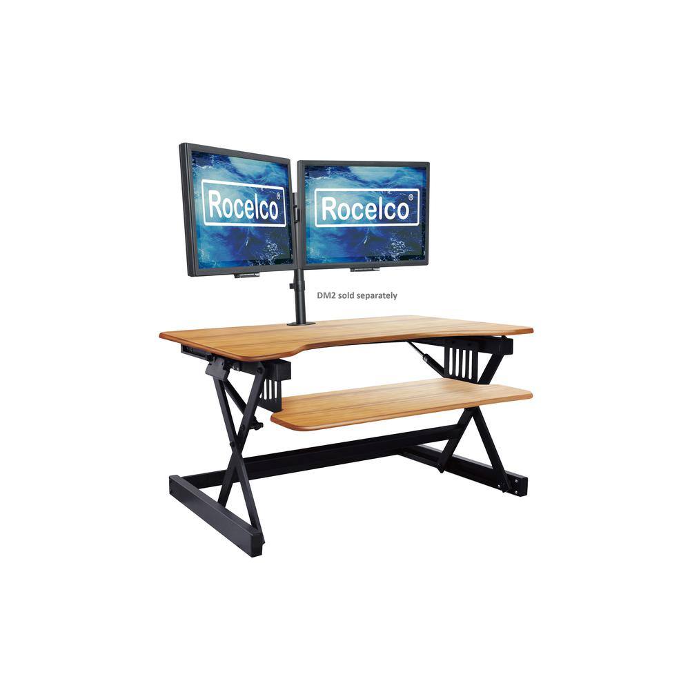 Rocelco - 32" Height Adjustable Standing Desk - Brown