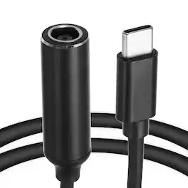 Unique Bargains - 0.6FT USB C to DC 7.9x5.5mm PD Charging Cable, 5/9/20V 65W 3.25A, for Router, Camera, TV Box, Desk Lamp - Black