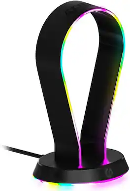4Gamers - Light Up Charging Stand - PS4, PS5, XBOX One, Series S/X, Switch, PC, mobile - Black