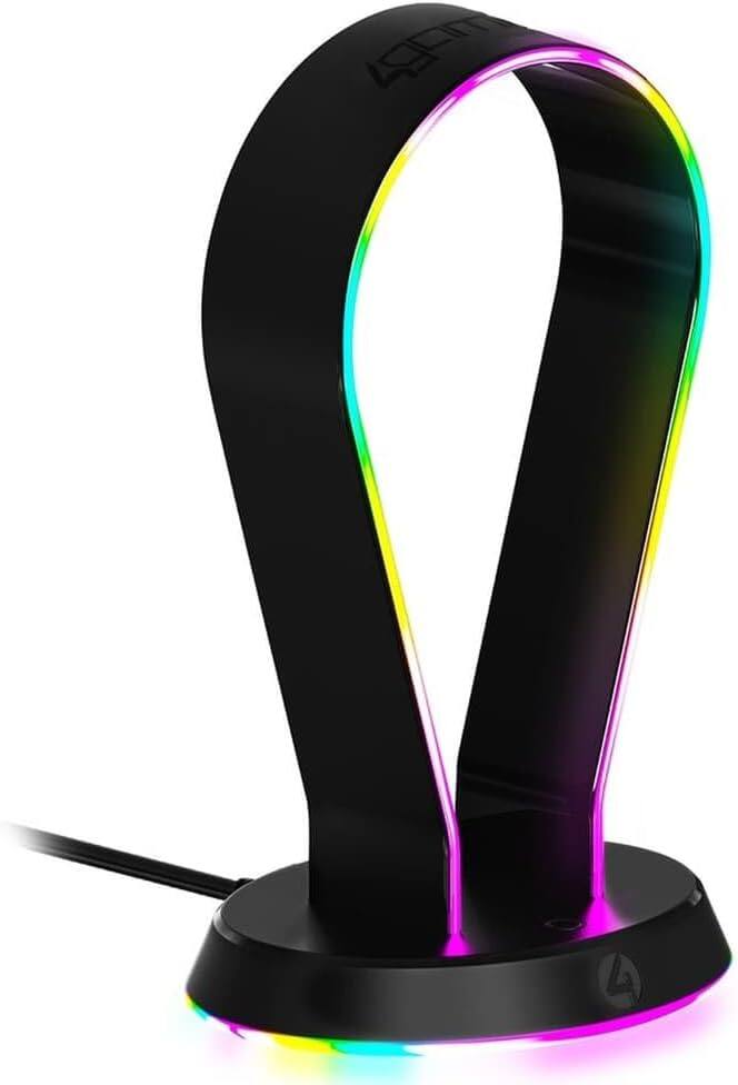Front. 4Gamers - Light Up Charging Stand - PS4, PS5, XBOX One, Series S/X, Switch, PC, mobile - Black.
