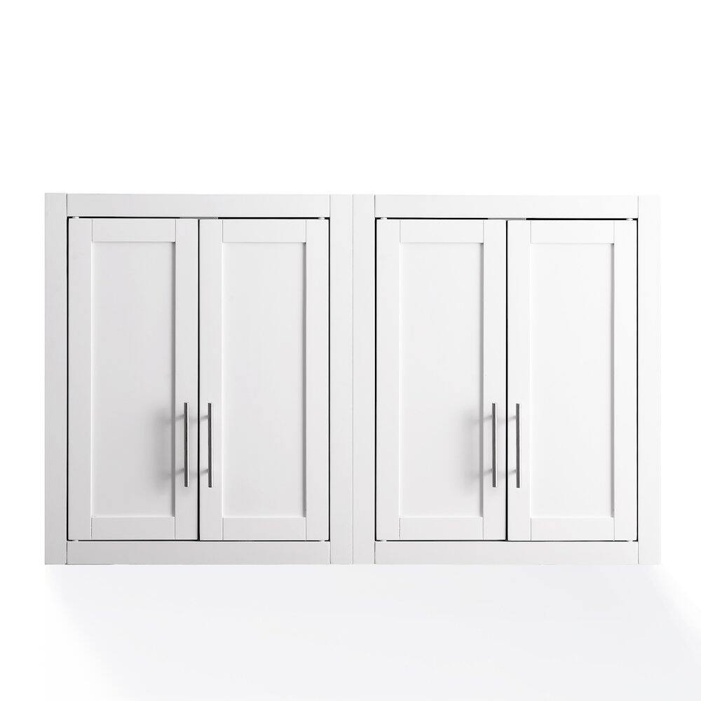 Alt View 4. Crosley Furniture - Savannah 2Pc Wall Storage Cabinet - 2 Wall Cabinets - White.