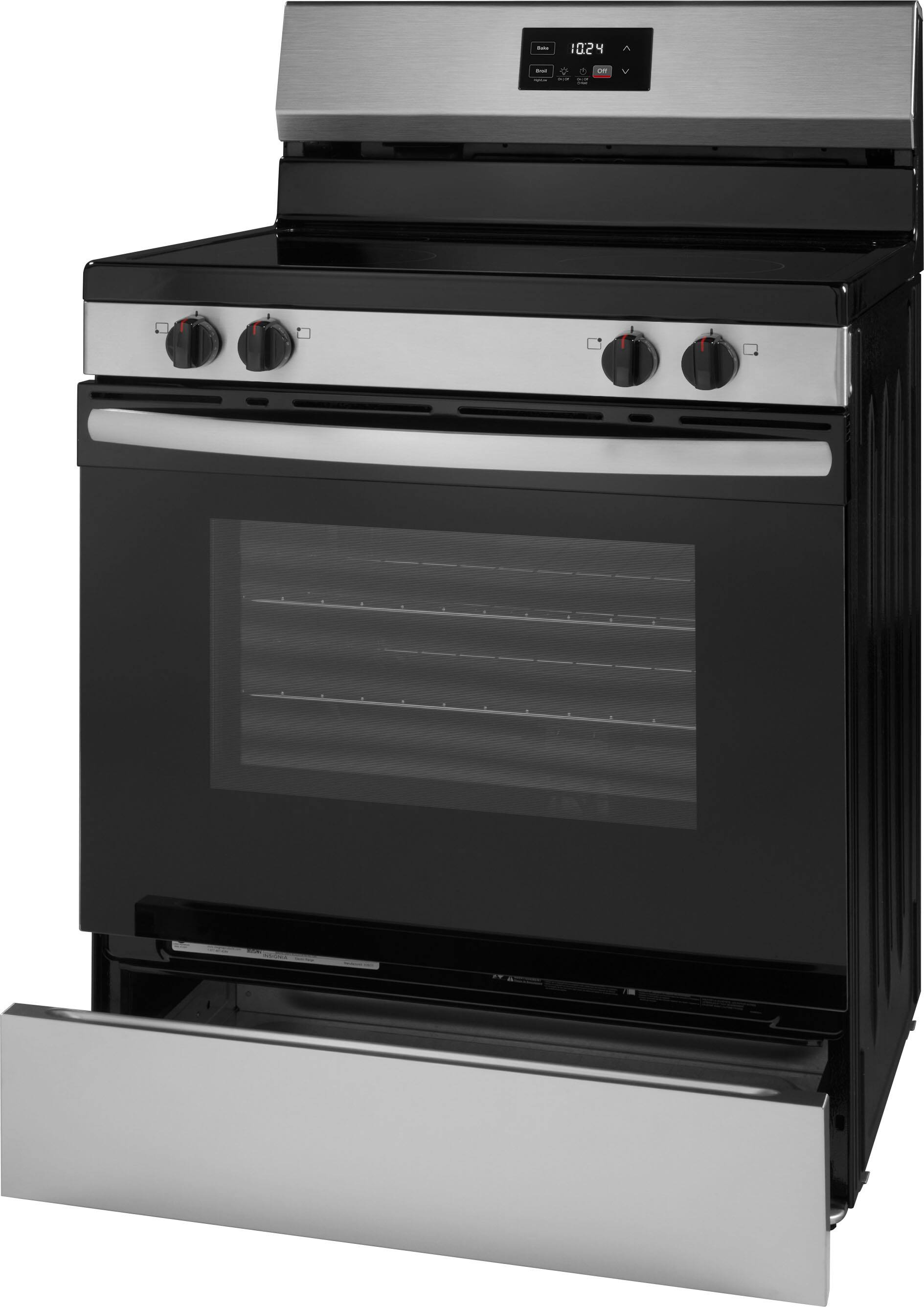 Alt View 19. Insignia™ - 5.3 Cu. Ft. Freestanding Electric Range with Dual-Size Burner and Storage Drawer - Stainless Steel.