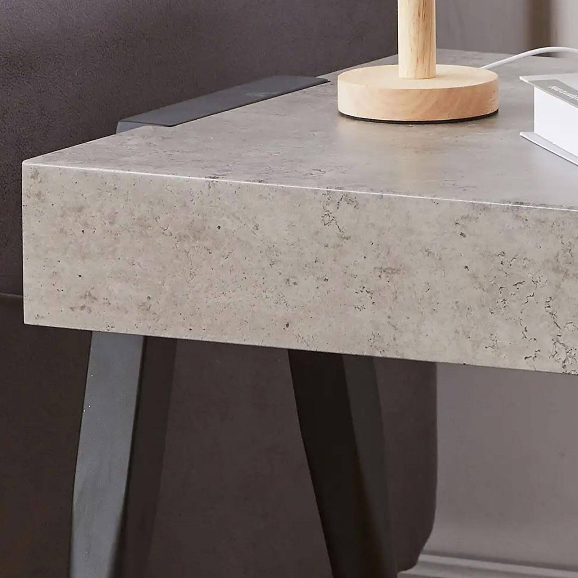 Alt View 2. Kings Brand Furniture - Kings Brand Furniture Camden Marble-Style Wood Side End Table - Grey.