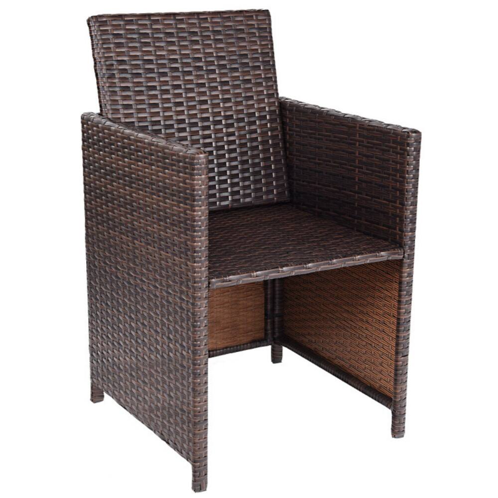 Back. Mondawe - 10 Pieces Outdoor Patio Dining Set - Mix Brown.
