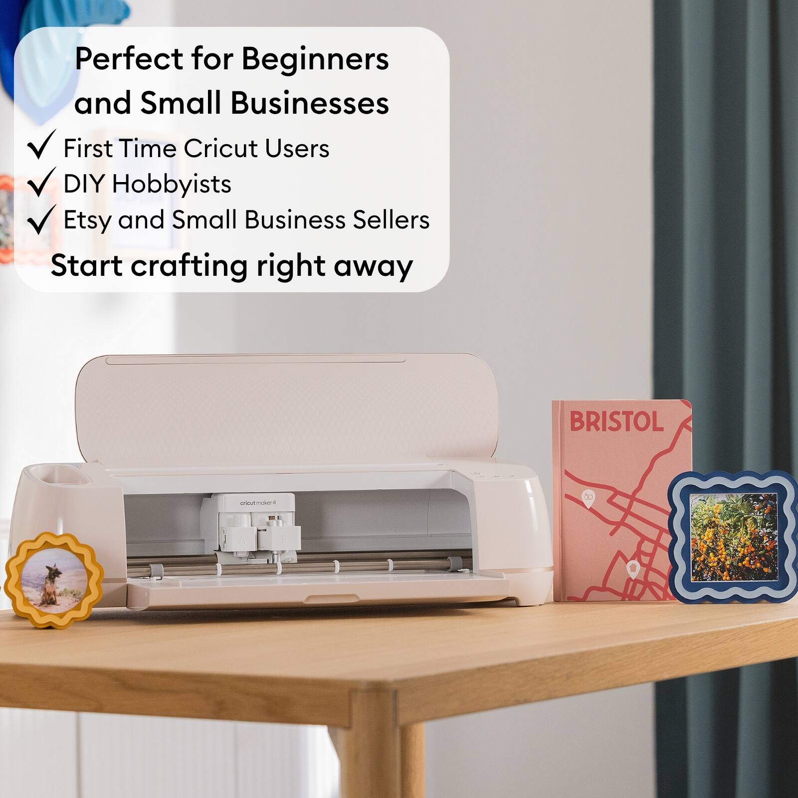 Perfect for Beginners and Small Businesses  
First Time Cricut Users  
DIY Hobbyists  
Etsy and Small Business Sellers  
Start crafting right away  

BRISTOL