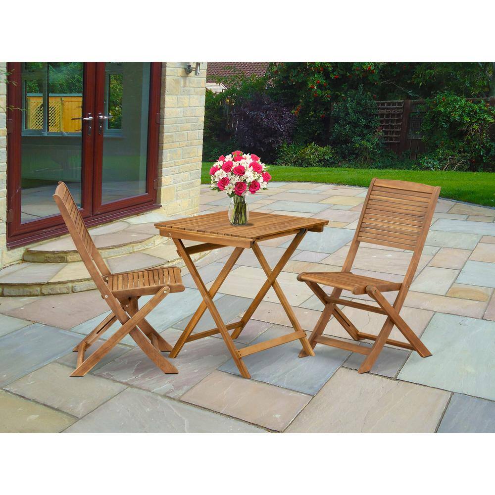 Alt View 3. East West Furniture - 3 Piece Outdoor Bistro Set - Brown.