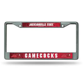 Rico Industries - Jacksonville State University Gamecocks - 12" x 6" Standard Size - Chrome Metal License Plate Frame - Multi
