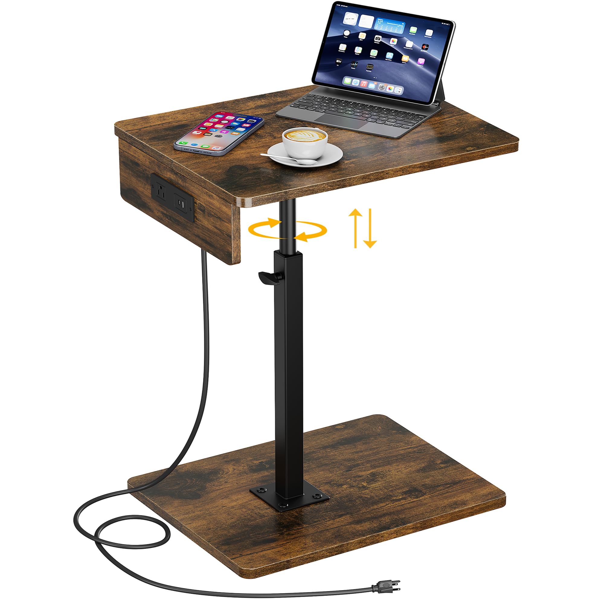 Rustic Brown 16"D x 12"W x 18-32.5"H