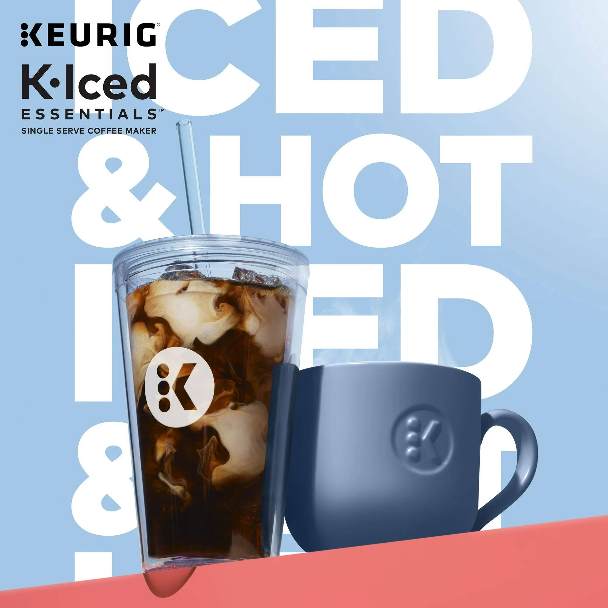 KEURIG K-Iced ESSENTIALS ICED SINGLE SERVE COFFEE MAKER & HOT
