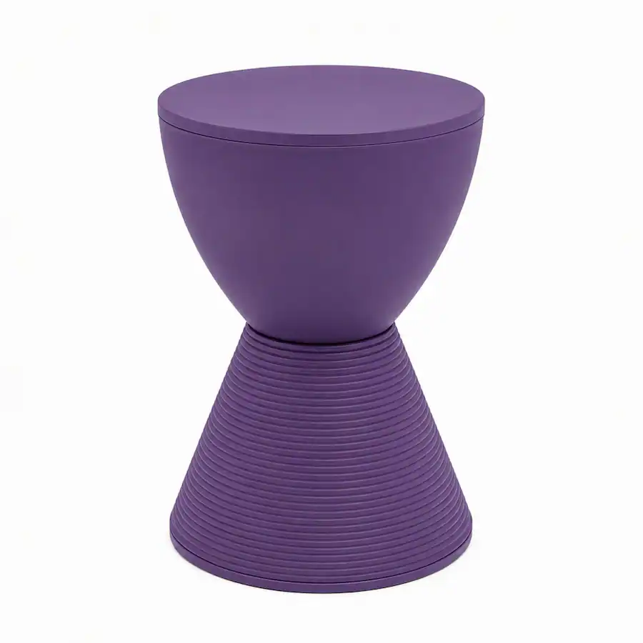 Hourglass Compact LeisureMod Boyd Modern Round Hourglass Accent Side Table, Drum Storage ...